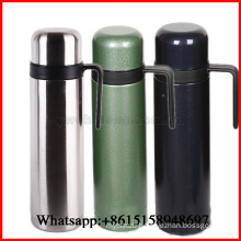 Stainless Steel Double Wall Thermo Flask With Straw Handle 1000ml Portable Thermos Jug Bottle OEM Welcomed